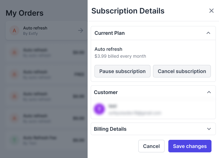 Subscription Details