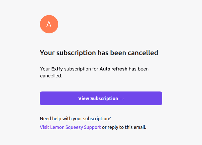 Cancellation Confirmation Email